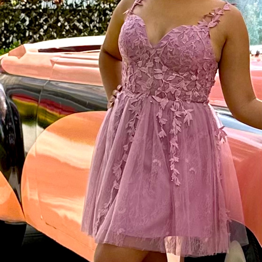 Elegant Pink Lace Dress